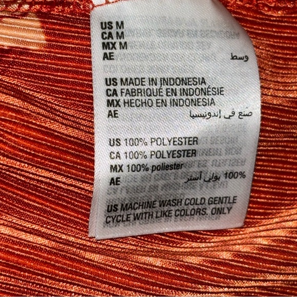 Alfani Burnt Orange Large Floral Print Ribbed Top Size M - Picture 6 of 9